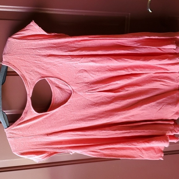 Free People coral lightweight swing tee cap sleeve XS p2p 23.5 - Picture 5 of 8